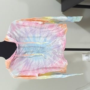 Cropped Pastel Tie Dye Hoodie